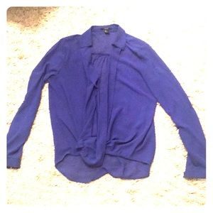 Cute Royal Blue sheer top for Girls Night Out